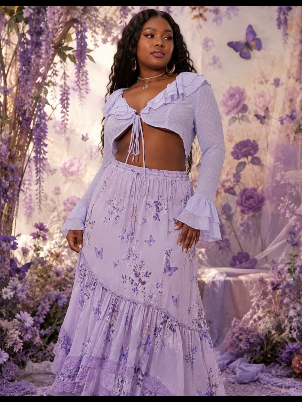 Lavender fairycore Y2K shrug top